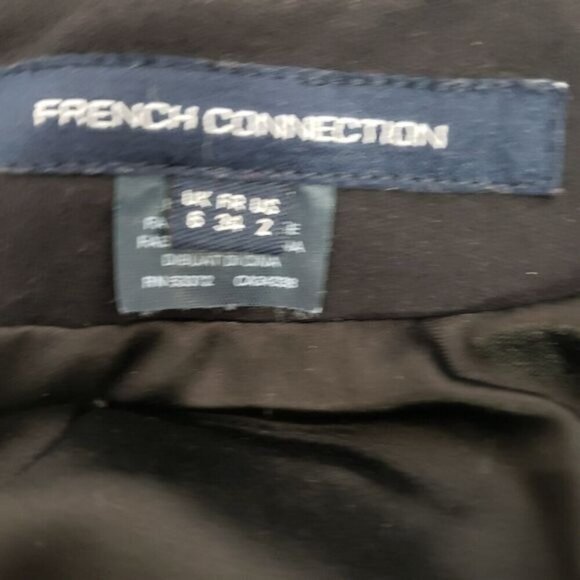 French Connection Black Dress with Velvety Contrast Women's‎ Size 2 - Picture 5 of 8